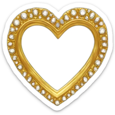 decorative gold and diamond heart mirror sticker