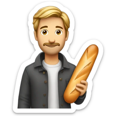 french-man-holding-baguette sticker