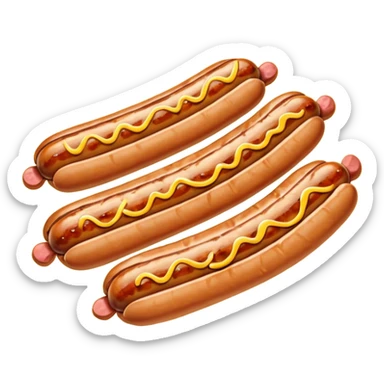 small sausages with mustard sticker