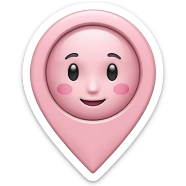 pale pink location pin sticker