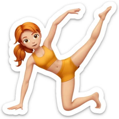 Ginger gym girl stretching sticker