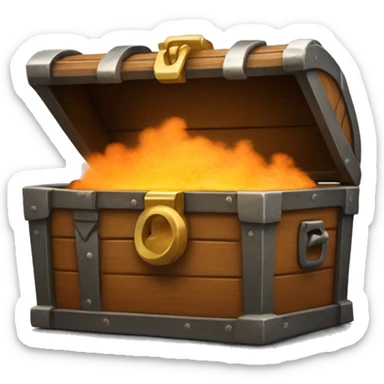 open treasure chest with orange smoke coming out sticker