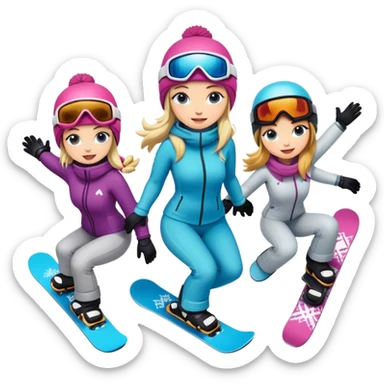 Snowboarding women sticker