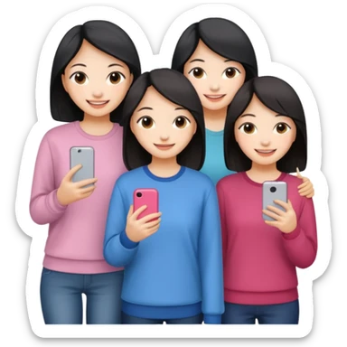a group of friends who are female and all chinese from Hong Kong sticker