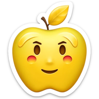A 3D Apple-style emoji of a single jagged burst shape in bright yellow with smooth shading and subtle shadow sticker