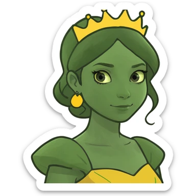 Princesa morena de pelo con vestido amarillo sticker