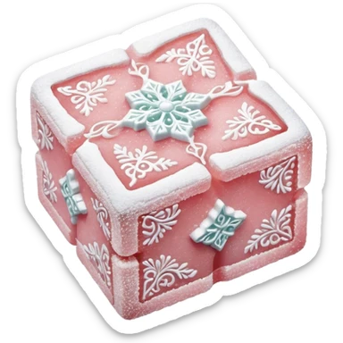 Turkish Delight Cinematic Realistic Turkish Delight Dessert Emoji, depicted as a single, delicate piece of Turkish delight dusted with powdered sugar, rendered with intricate textures and soft, inviting lighting. sticker
