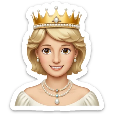 content face, Princess Diana with crown sticker