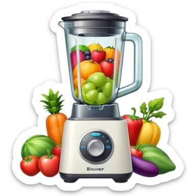blender filled with fruit and vegetables  sticker