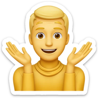 Emoji man joyful with hands on his neck sticker