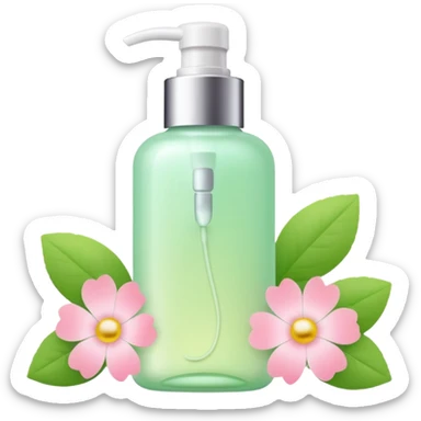light green and pink floral skincare sticker