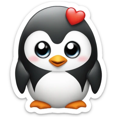 Penguin love sticker