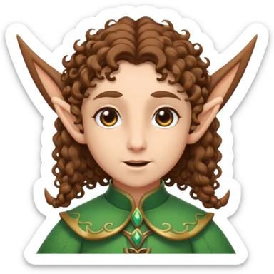 curly haired elf sticker