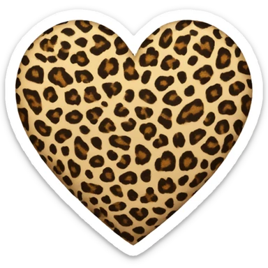 Heart with leopard pattern in the same shape as the regular heart emoji sticker