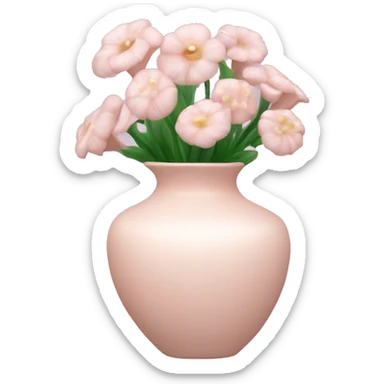 Pale pink shell vase with flowers sticker