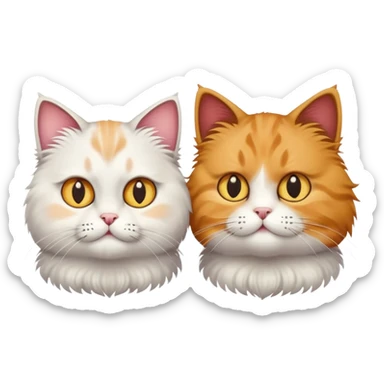 Two cats staring at each other sticker