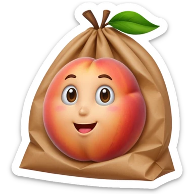 peach bum that is a bag sticker