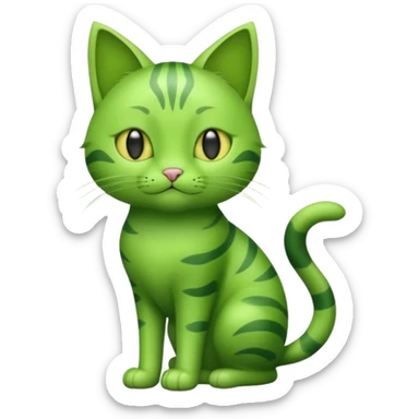 green cat full body sticker