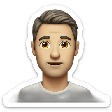 Portrait of a man with narrow eyes sticker