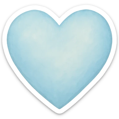 pastel blue heart, soft and gentle, minimal, no text sticker