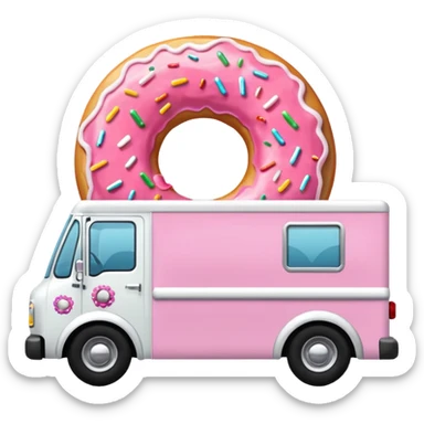 big donut truck with donut decals, frosting decals and sprinkle decals sticker