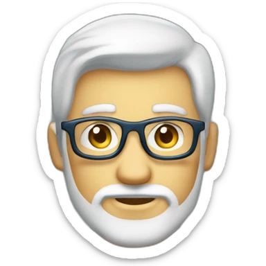 Homem branco acima do peso, loiro médio, com cabelo curto, barba, olhos azuis e que usa oculos sticker