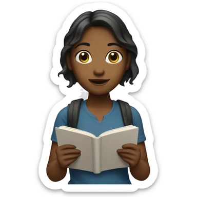 Girl with notebook sticker