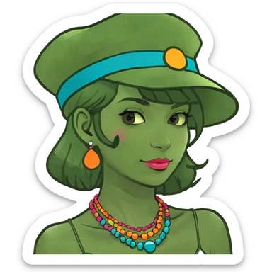 portrait of a girl sticker