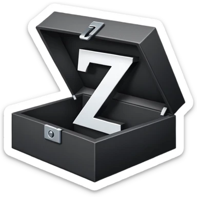 letter Z in box sticker