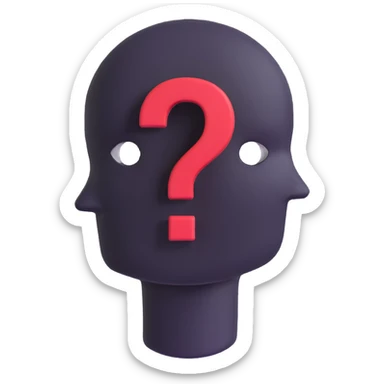 faceless face with a question mark sticker