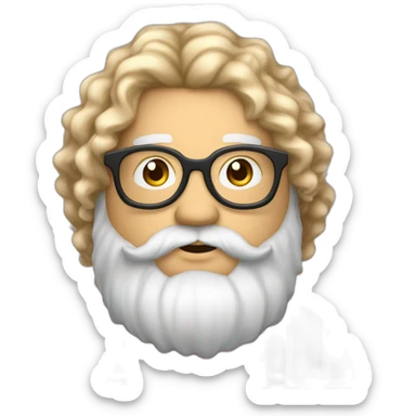 Chubby non binary Big lebowsky round glasses long venitian hair chaotic red and blond beard with vaporizer sticker