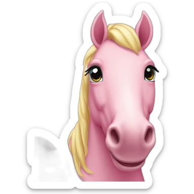 happy pink horse sticker
