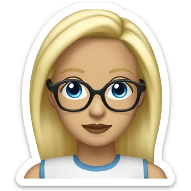 Female dj blue eyes blonde hair wearing glasses  sticker
