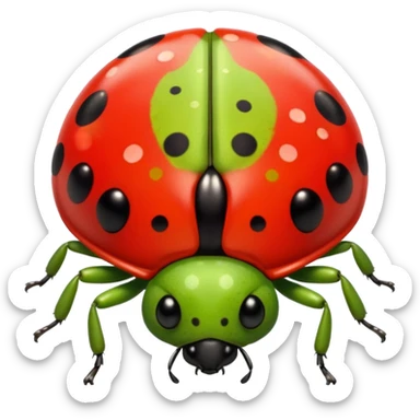 lime cute lady bug sticker