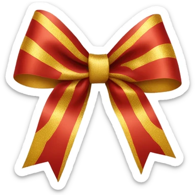 Red and gold cheer bow  sticker