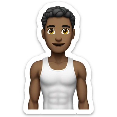 motivated skinny white skin color gym member sticker