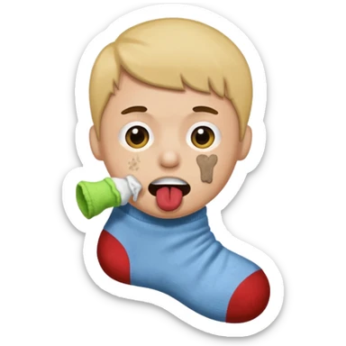 eating sock emoji sticker