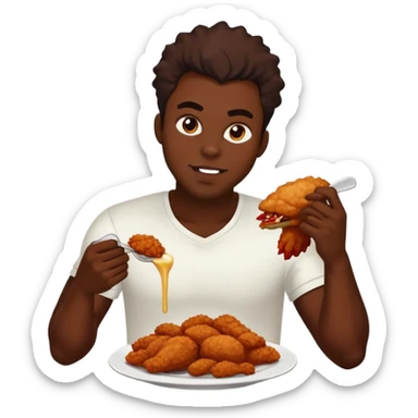 Black guy in a hellcat eating friend chicken sticker