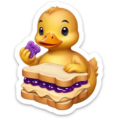 Yellow Duck holding PB&J sticker