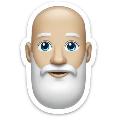 bald man long beard salt and pepper blue eyes sticker