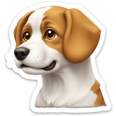 Chat qui s'allonge sur un chien sticker