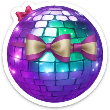 Disco ball with bow sticker