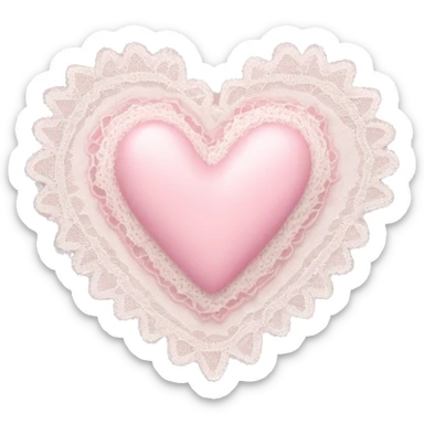 Light pink heart with a lace  sticker