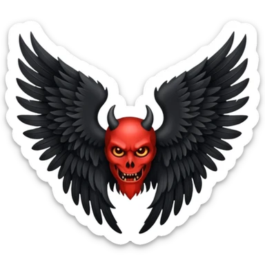 black and white devil wing sticker