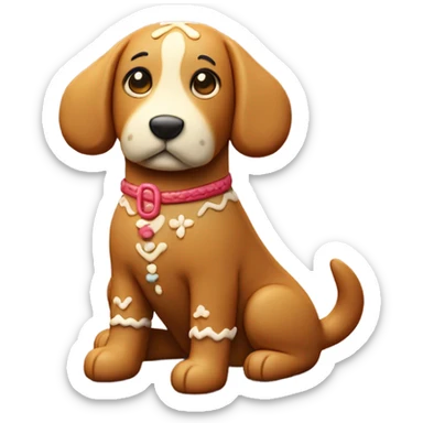 Dog shaped gingerbread  sticker