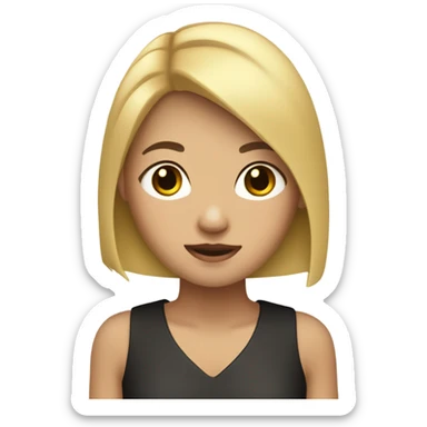 GIRL, BOB CUT, BLOND, BLACK EYES, ASIAN sticker