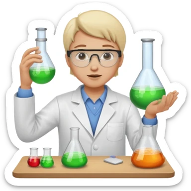 Someone doing science  sticker