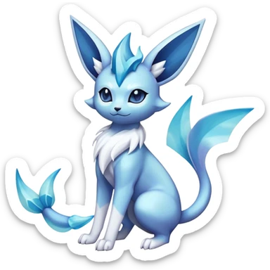 Shiny Cool Glaceon-Vaporeon-Espeon-Fakemon-hybrid-fusion- full body sticker