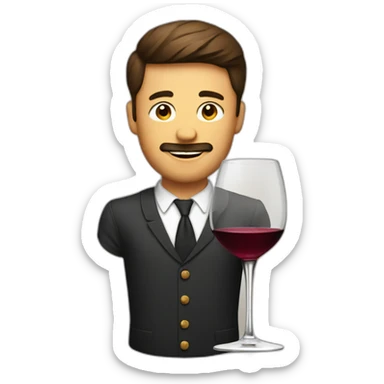 man in a glass of wine sticker