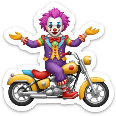 motorcycle-riding clown  sticker